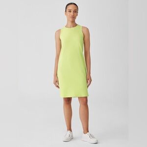 EILEEN FISHER Pima Cotton Stretch Jersey Tank Dress Honeydew colour